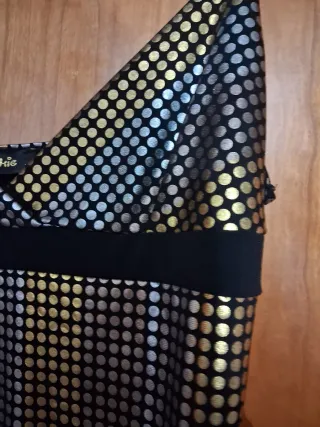 Camiseta tirantes plateada y negra Talla L