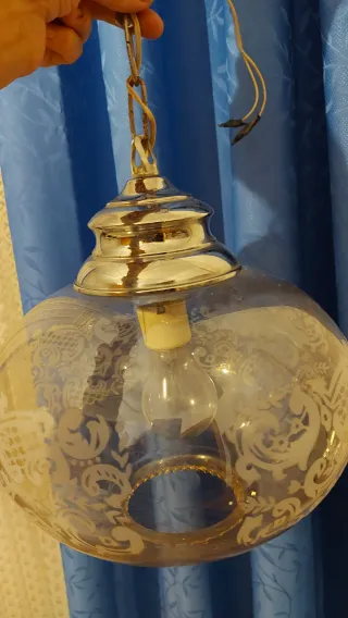 Lámpara de techo cristal y metal