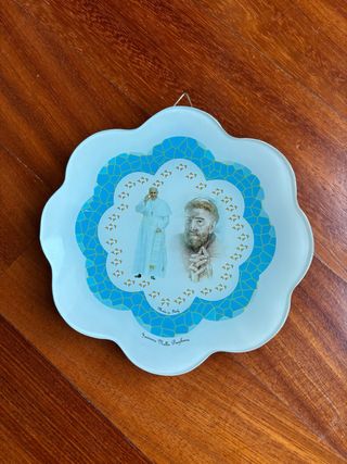 Piatto decorativo Papa Francesco e Padre Pio