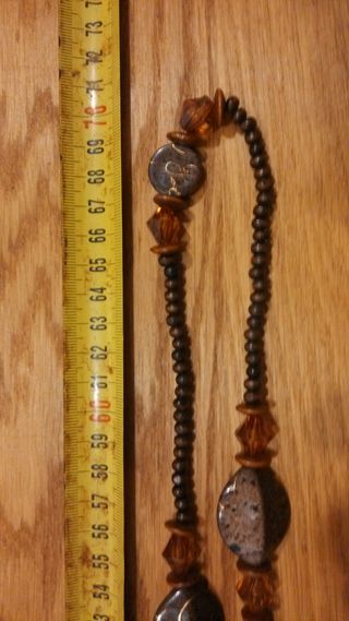 Collar bisutería marrón con cuentas