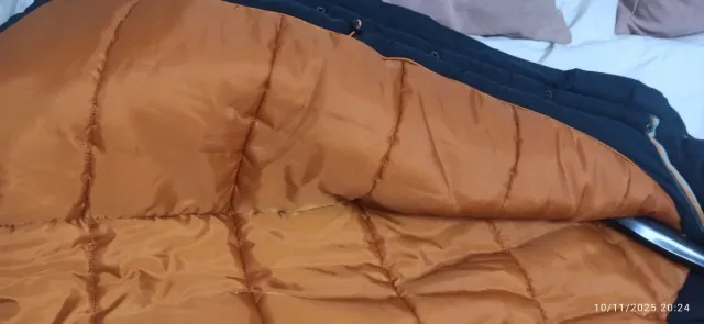 Parka TEX azul marino con capucha naranja Talla XL