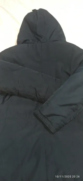 Parka TEX azul marino con capucha naranja Talla XL