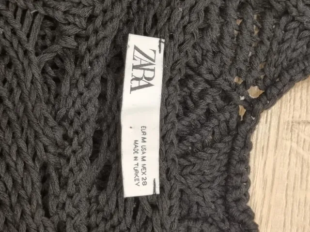 Chaleco Zara Negro Tejido Calado