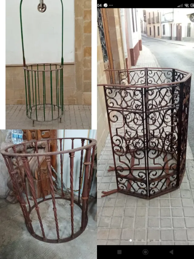 Brocales de pozo antiguos de hierro