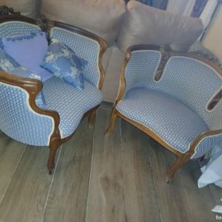 Coppia di poltrone Bergère in stile Luigi XVI