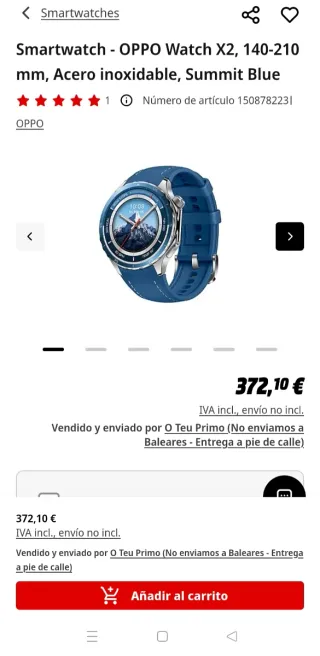 OPPO Watch X2 sin abrir