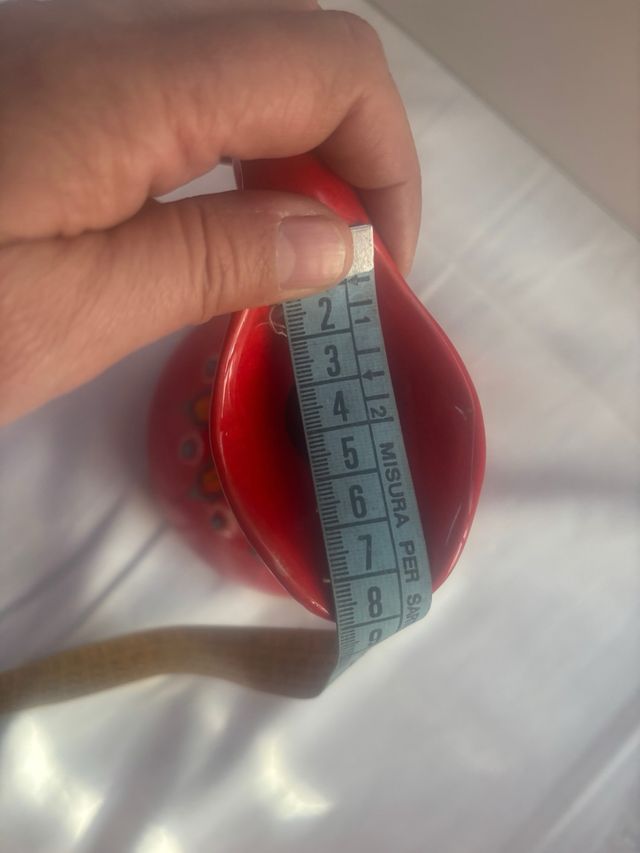 Vaso Vintage Rosso Decorato arte Bertoncello