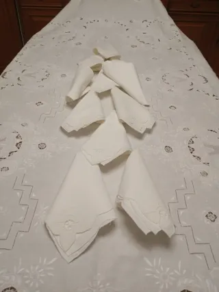 Mantelería muy bordada amano nueva