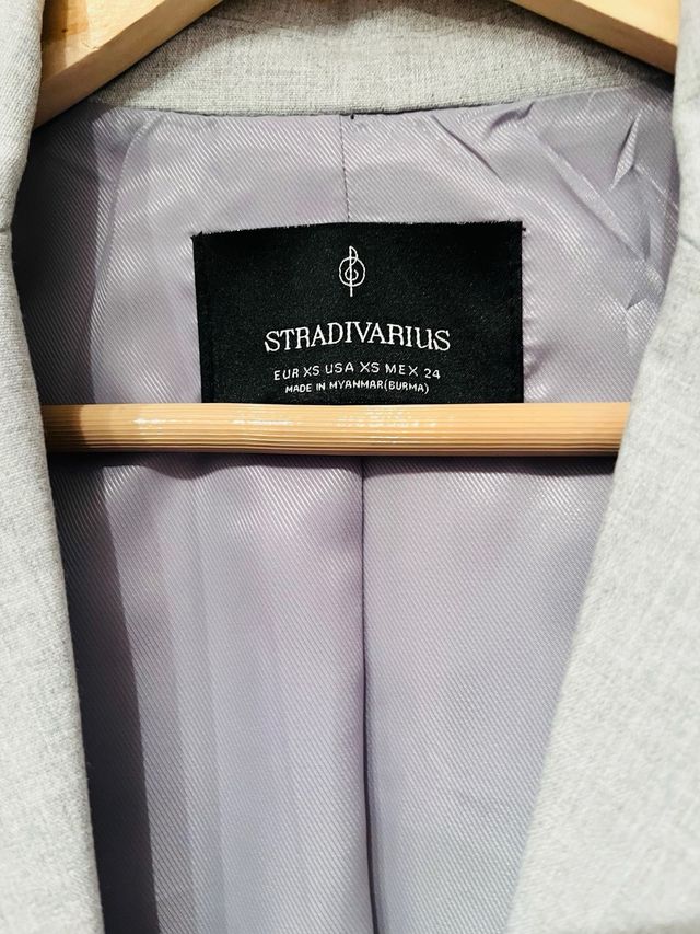 Blazer Stradivarius Gris Talla XS