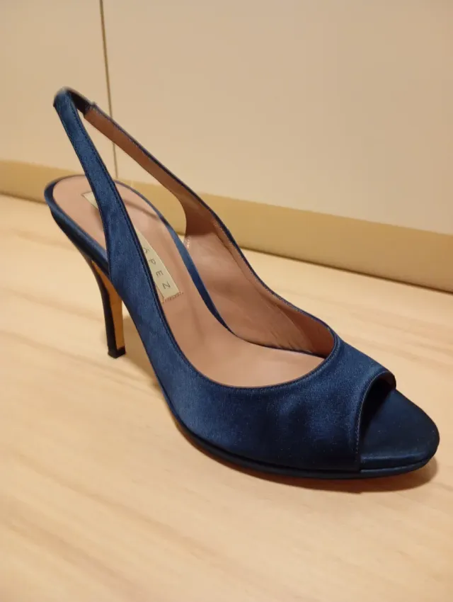 Zapatos Pura Lopez Talla 36 Raso Azul
