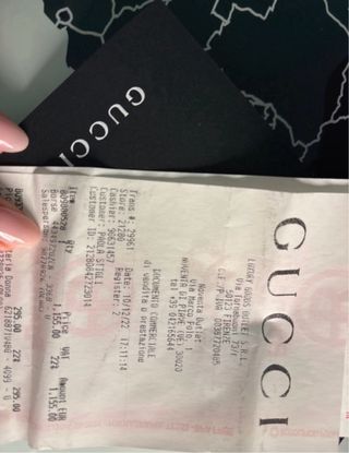 Borsa Gucci Tela Nera Striscia Rossa Verde