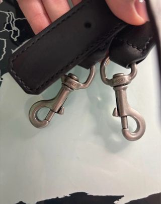 Borsa Gucci Tela Nera Striscia Rossa Verde