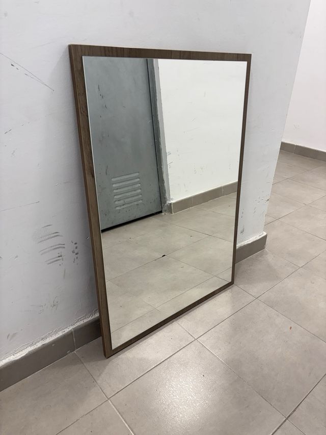 Espejo madera y cristal