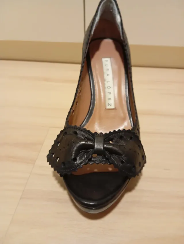 Pura Lopez Zapatos de piel Negros Talla 36