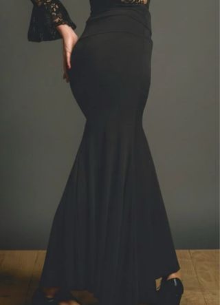 Falda Flamenco Elástica Negra Talla Única