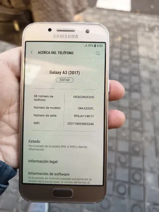 Teléfono Móvil Dorado/Plateado