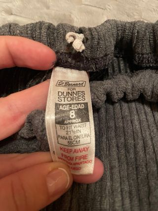 Pantalón niña gris pana talla 8