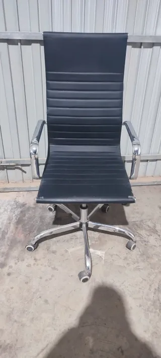 Silla de oficina negra acero inoxidable