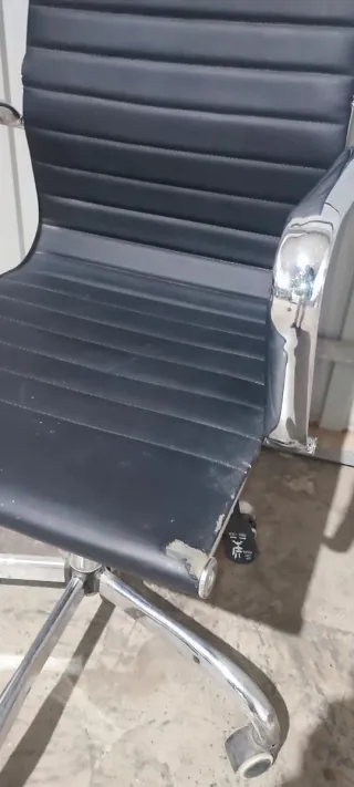 Silla de oficina negra acero inoxidable