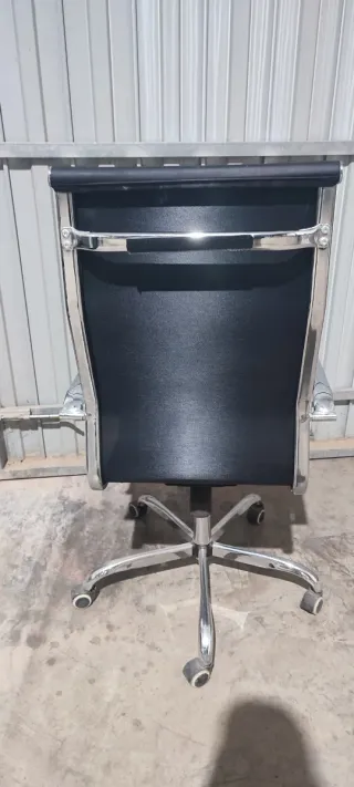 Silla de oficina negra acero inoxidable