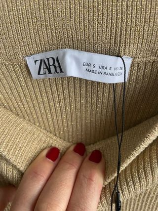 Falda Zara Talla S Dorada