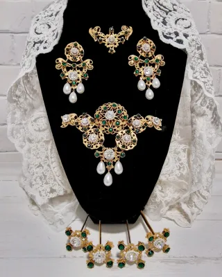 Aderezo fallera verde oro