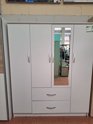 Armario 4 puertas con espejo 190x160cm