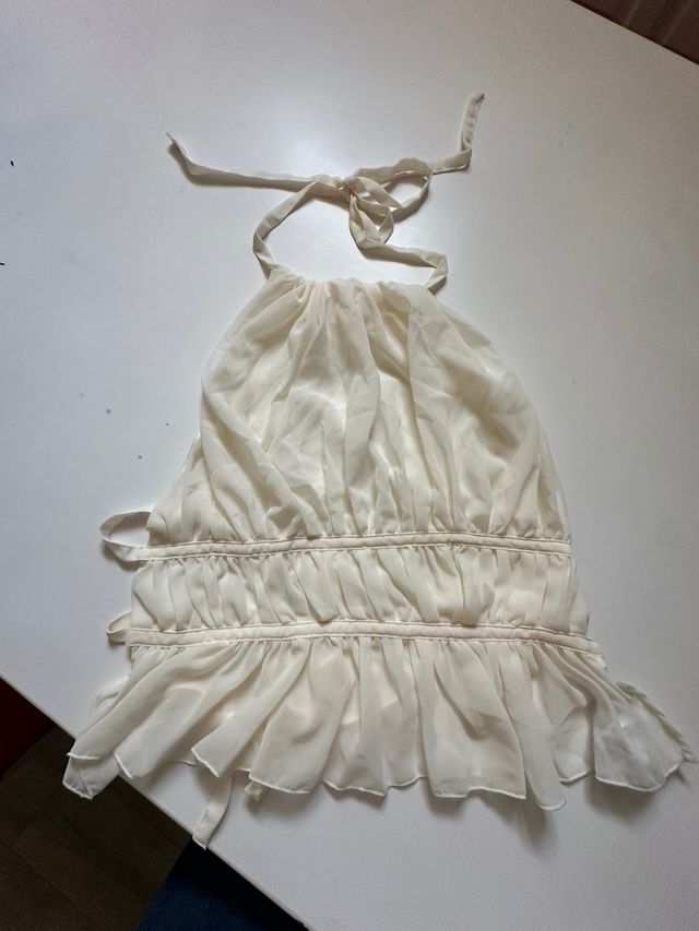 Top Shein Beige Espalda Descubierta