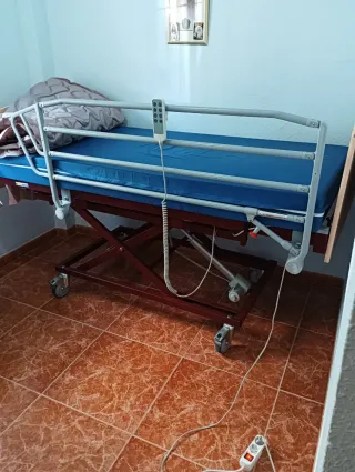 Cama geriátrica con elevador