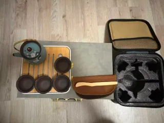 Set Teiera Asiatica Ceramica Blu Fiori Ciliegio