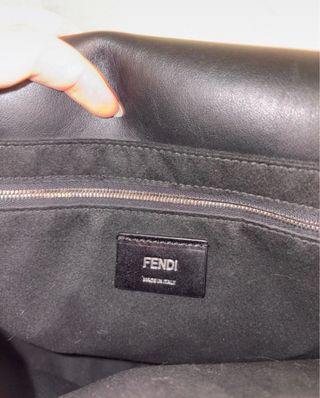 Borsa Fendi Pelle Nera Logo Roma