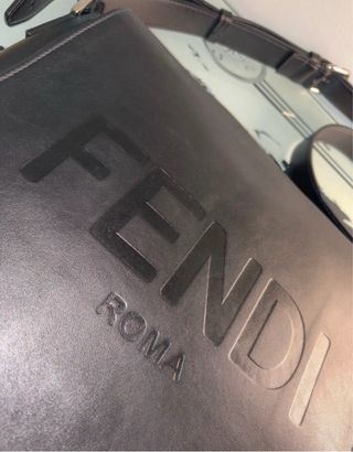 Borsa Fendi Pelle Nera Logo Roma
