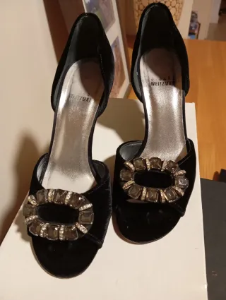 Zapatos Stuart Weitzman terciopelo negro talla 36