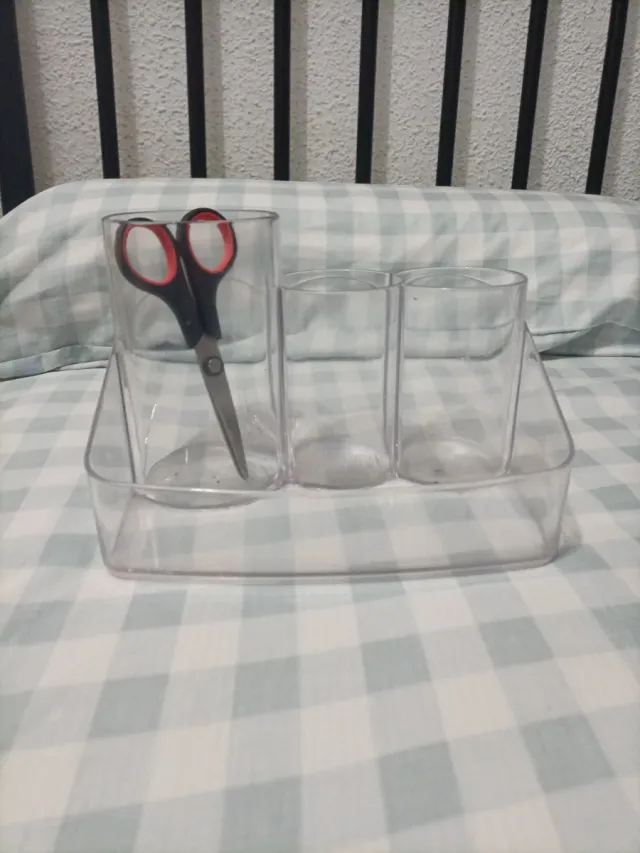 Organizador de maquillaje acrílico transparente