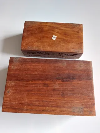 Antiguas Cajas Madera Talladas India