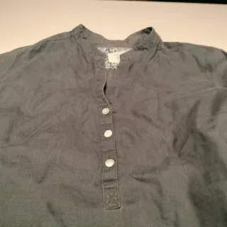 Camisa Lino Mujer azul marino degradé Talla M