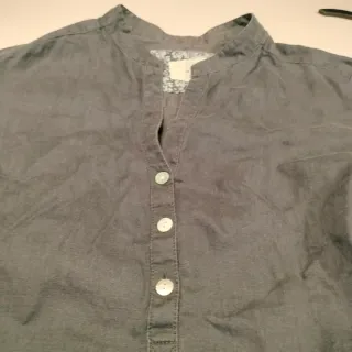 Camisa Lino Mujer azul marino degradé Talla M