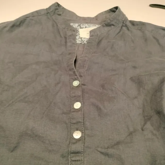 Camisa Lino Mujer azul marino degradé Talla M