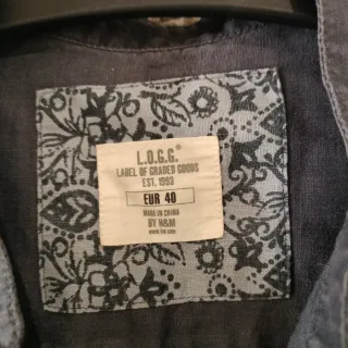 Camisa Lino Mujer azul marino degradé Talla M