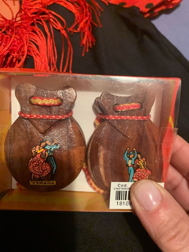 Disfraz Sevillana Negro/Rojo Talla 8años