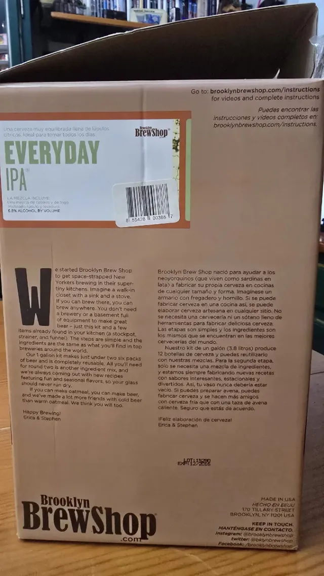 Kit para hacer cerveza IPA Brooklyn BrewShop