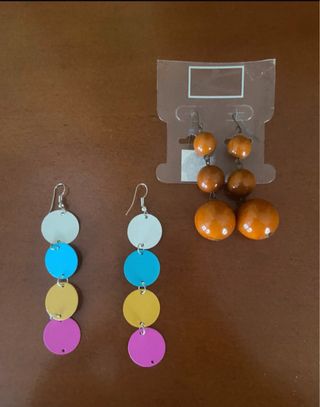 Pendientes H&M Naranja y Multicolor