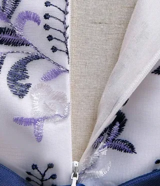 Vestido de fiesta niña 5A azul y blanco