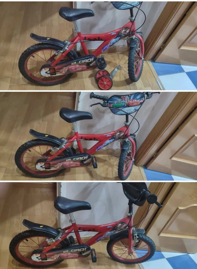 Bicicleta infantil roja Cars