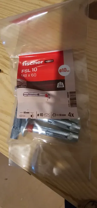 Fischer FSL 10 M8 x 60 (4 unidades)