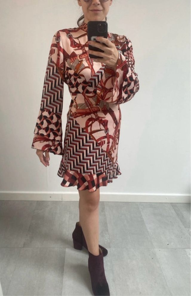 Vestido Zara Estampado Tam. XL