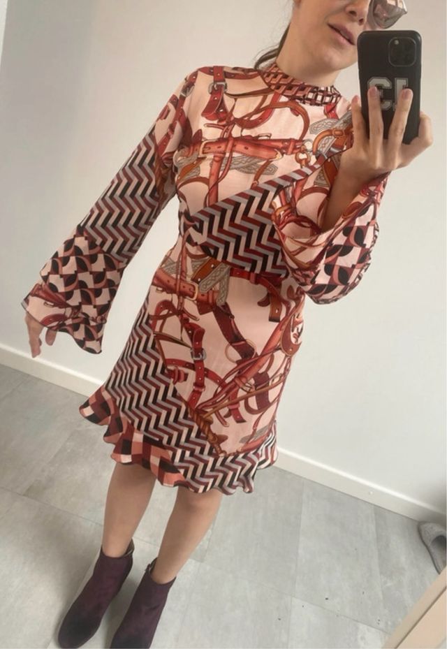 Vestido Zara Estampado Tam. XL