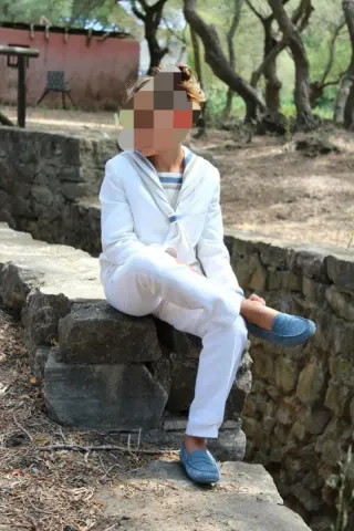 Traje Comunión Niño Paqui Barroso Blanco.
