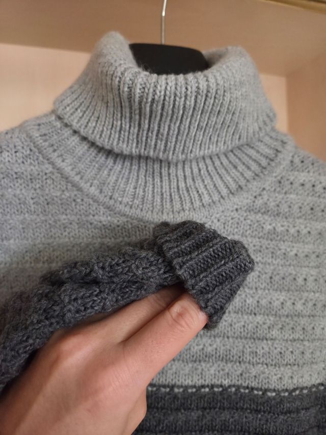 Jersey grueso de punto gris Talla L