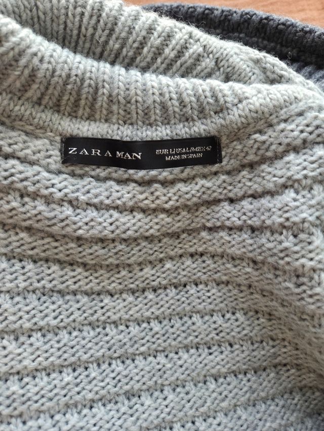 Jersey grueso de punto gris Talla L